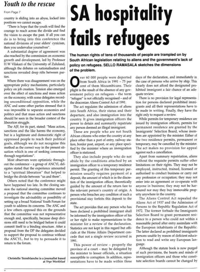 South African hospitality fails refugees