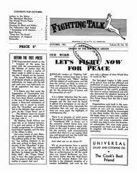 
Fighting Talk Volume IX Number 10 October 1952