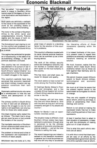 Economic blackmail - the victims of Pretoria