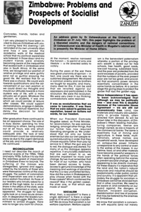 Zimbabwe: Problems and prospects of socialist development