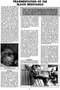 Fragmentation of the Black resistance