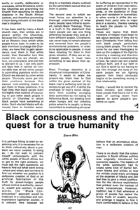Black consciousness and the quest for a true humanity