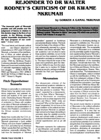 Rejoinder to Dr Walter Rodneys criticism of 