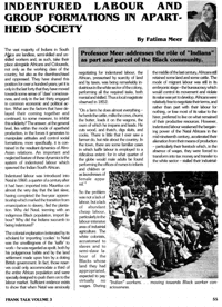 Indentured labour and group formations in apartheid society