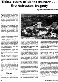Thirty years of silent murder ... the Asbestos tragedy