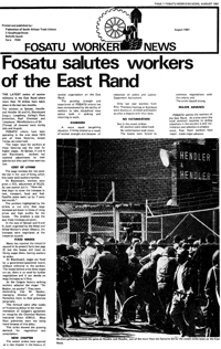FOSATU salutes workers of the East Rand