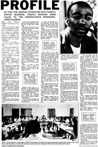 Profile in this second interview with Fosatu Worker Office Bearers