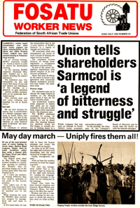 Union tells shareholders Sarmcol is a legend of bitterness and struggle