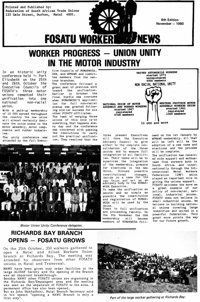 Worker progress - union unity in the motor industry