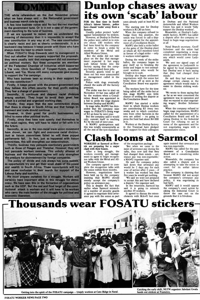Thousands wear FOSATU stickers