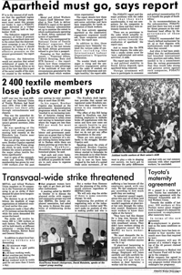 TransvaaL-wide strike threatened