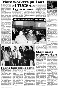More workers pull out of TUCSA`s Typo Union