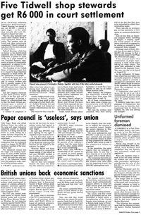 British unions back economic sanctions