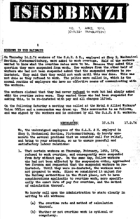 Isisebenzi April 1974