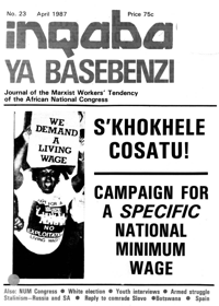 Inqaba ya basebenzi Number 23 April 1987