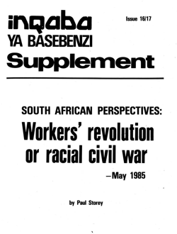 Inqaba ya basebenzi Number 16/17 January-June 1985