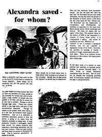 Alexandra saved - for whom?