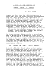 A note on the history of labour action in Namibia