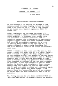 Strikes in Durban: January to April 1975