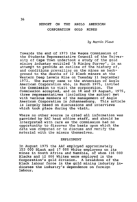 Report on the Anglo American Corporation gold mines