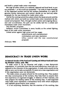 Democracy in trade union work