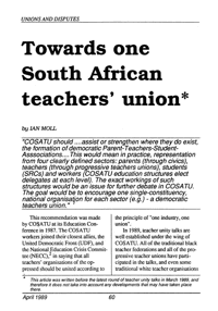 Towards one South African teachers union