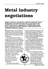 Metal industry negotiations
