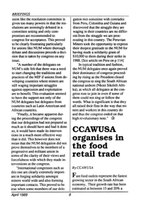 CCAWUSA organises in the food retail sector