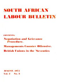South African Labour Bulletin Volume 2 Number 3 August 1975