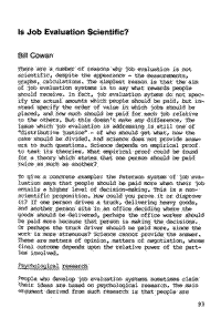 Is job evaluation scientific?
