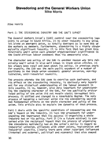 Stevedoring and the General Workers Union