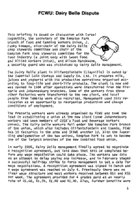 FCWU: Dairy Belle dispute