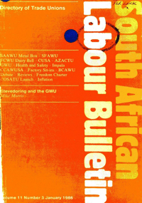 South African Labour Bulletin Volume 11 Number 3 January 1986