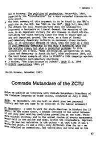 Comrade Mutandare of the ZCTU