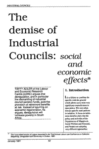 The demise of Industrial Councils: social and economic effects