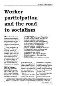 Worker participation and the road to socialism