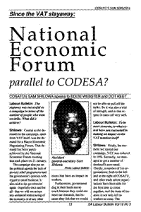National Economic Forum: parallel to CODESA