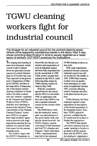 TGWU cleaning workers fight for industrial council