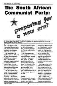 The South African Communist Part: preparing for a new era?