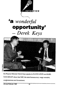 A wonderful opportunity - Derek Keys
