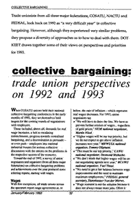 Collective bargaining: trade union perspectives on 1992 and 1993