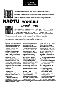 NACTU women speak out