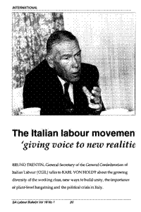 The Italia labour movement: `giving voice to new realities`