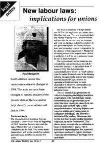 New labour laws: implications for unions