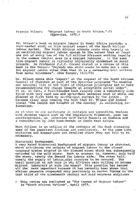Francis Wilson: Migrant Labour in South Africa. (Spro-Cas, 1972)