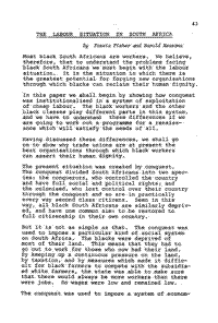 The labour situation in South Africa