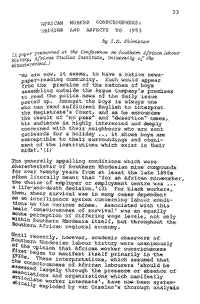 African worker consciousness: origins and aspects to 1953