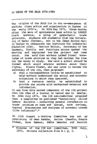 10 Years of the SALB 1974-1984