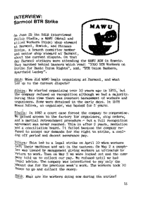 Interview: Sarmcol BTR strike