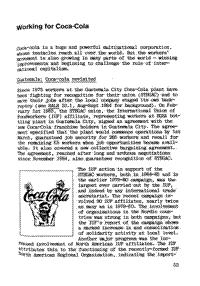Working for Coca-Cola